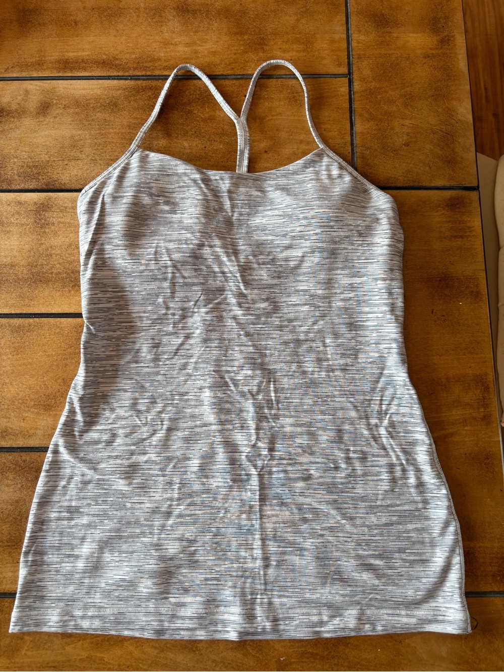 Lululemon Women’s Power Y Tank Top Space Dye Camo White Silver Spoon